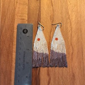 Handmade artisan Beaded Fringe Earrings
